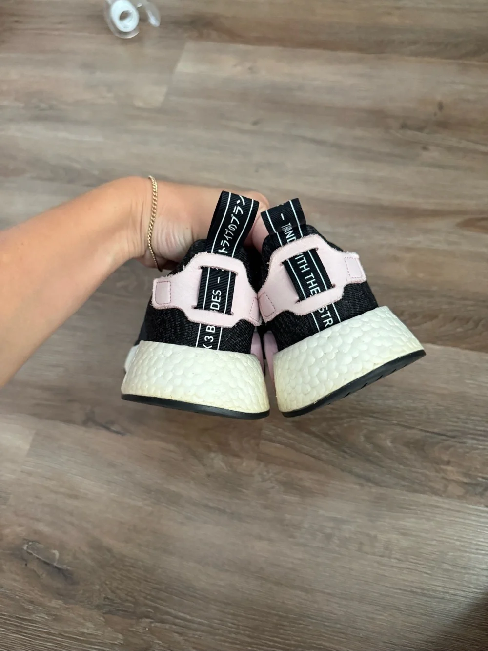 adidas Women’s Black & Light Pink Athletic Sneakers
